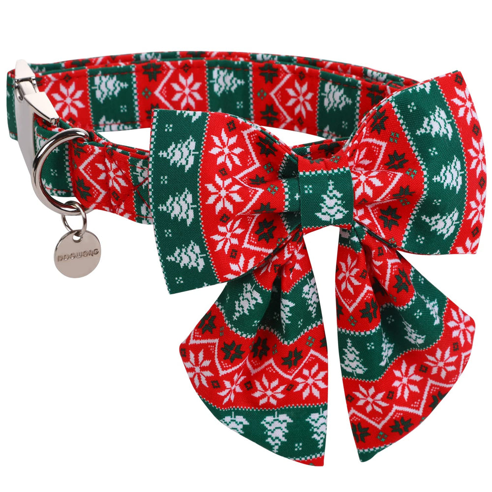 Collar DOGWONG navidad con lazo marinero, ideal para paseos festivos