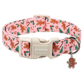 DOGWONG collar navideño con hombre jengibre, suave para la piel y cómodo para paseos