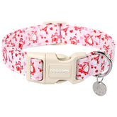 DOGWONG collar perro corazon rosado talla M, cómodo y seguro para paseos diarios.
