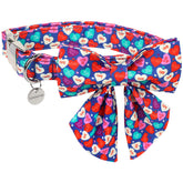 DOGWONG collar con lazo corazón azul para perros pequeños, cómodo y vistoso.