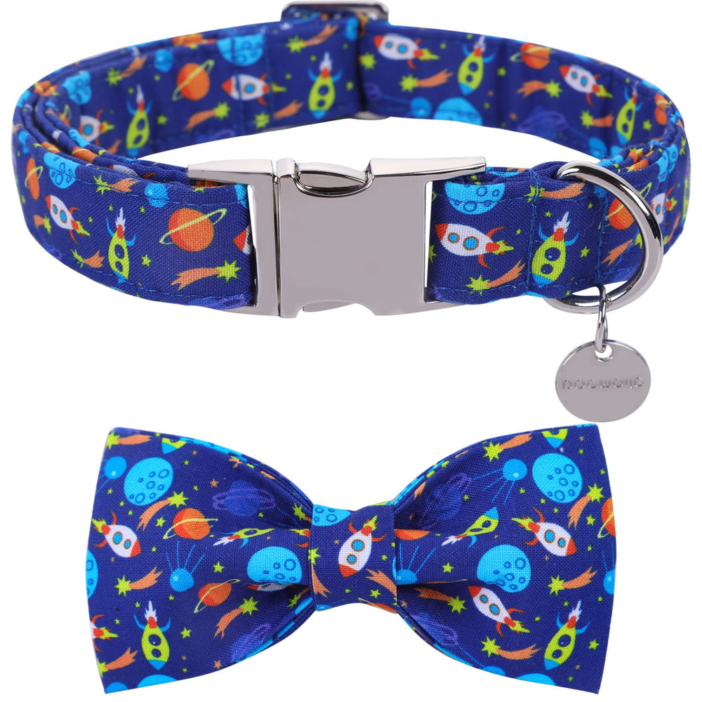 Collar DOGWONG con lazo suave azul, cómodo para paseos