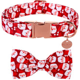 DOGWONG collar navidad con lazo rojo para perros, ideal para fiestas.