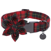 Collar DOGWONG con lazo rojo navideño para fiestas y fotos adorables