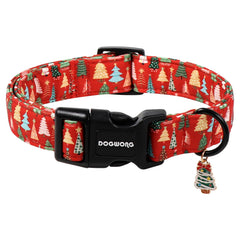 DOGWONG collar perro navidad rojo, ideal para salidas festivas y comodidad diaria.