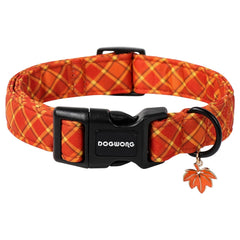 DOGWONG collar otoñal a cuadros con ajuste cómodo para todas las razas.