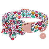 Collar DOGWONG San Valentín con flor rosa, ajuste cómodo para perros pequeños y medianos.