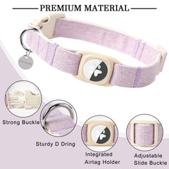 DOGWONG collar tejido natural de algodón cáñamo, cómodo y duradero.
