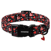 Collar DOGWONG San Valentín con corazón rojo, cómodo y ajustable para perros pequeños