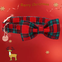 DOGWONG collar tartán rojo, perfecto para paseos diarios.