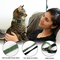DOGWONG dos collares para gato en un práctico paquete para estilo diario.