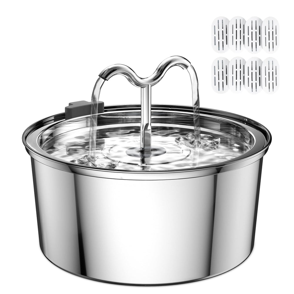 DOOOB fuente de agua para gatos en acero inoxidable con capacidad 3.2L.