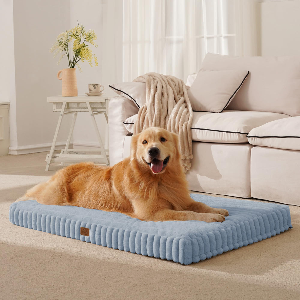 Cama ortopédica DOPEDIO para perros grandes en azul, soporte para articulaciones.