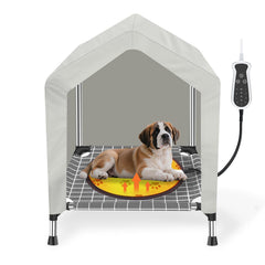 Dopliv casa perro caliente elevada, cómoda y protegida del suelo para mayor higiene.