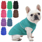 Chaleco Dosuyi para perro pequeño color Azul Lago, vista frontal para ajuste cómodo.