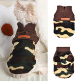 Chaleco de fleece Dosuyi camuflaje verde para perro pequeño, abrigo cálido.
