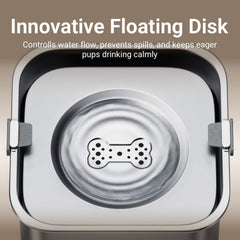 DownyPaws disco flotante de una pieza facilita limpieza y durabilidad