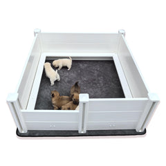DOZZOPET caja-whelping-perros 48x48-18pulgadas ofrece espacio cómodo para madre y cachorros.