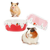 DQITJ tazón cerámico hamster rosa para agua o comida, ideal para mascotas pequeñas.