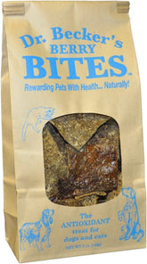 Dr. Becker's Berry Bites envase 5 oz, snack antioxidante para perros y gatos.