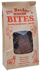 Dr. Becker's Bison Bites empaque frontal de 5 oz, práctico para la compra diaria