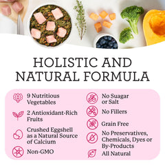 Dr. Harvey's Raw Vibrance mejillones verdes para aporte mineral y movilidad.