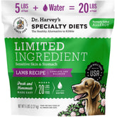Dr. Harvey's receto de cordero para perros sensibles, empaque destacado.
