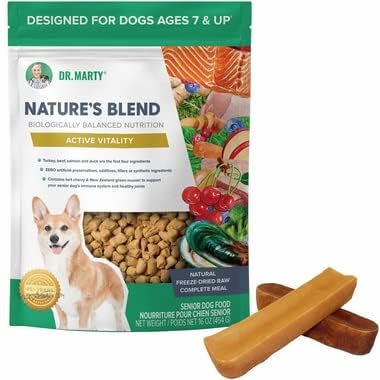 Dr. Marty Nature's Blend para mayores: comida deshidratada cruda para perros, apoyo a la vitalidad diaria