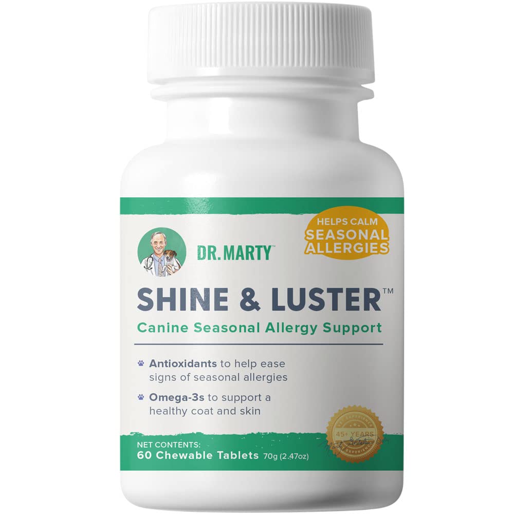 Dr. Marty Shine & Luster, comprimidos para perros, apoyo estacional para alergias