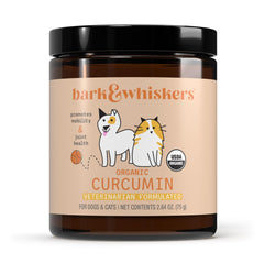 Dr. Mercola Bark & Whiskers Curcumin, frasco de 75 g, apoyo a la movilidad.