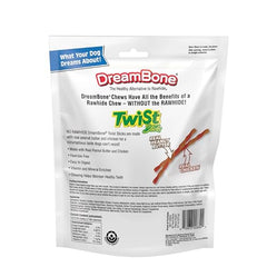 Textura crujiente de mantequilla de cacahuate en DreamBone Twist Sticks para masticar