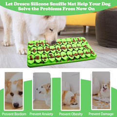 Alfombra Drescu para perros, admite alimentos secos y húmedos.