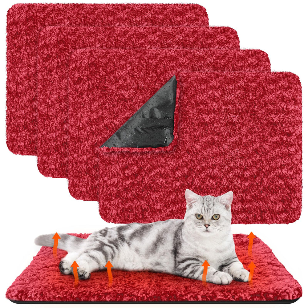 Drydiet almohadilla autocalentante para gato rojo 40x50 cm ofrece calor suave sin electricidad.
