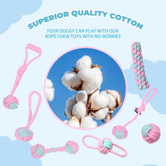 DSUMD conjunto de cuerdas rosas: ideal para tirar y morder con seguridad.