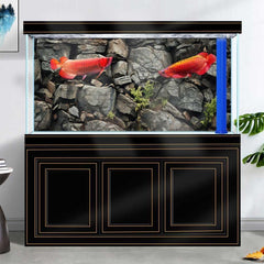 Dtekoj fondo acuario rocas artísticas, añade profundidad y encanto visual.