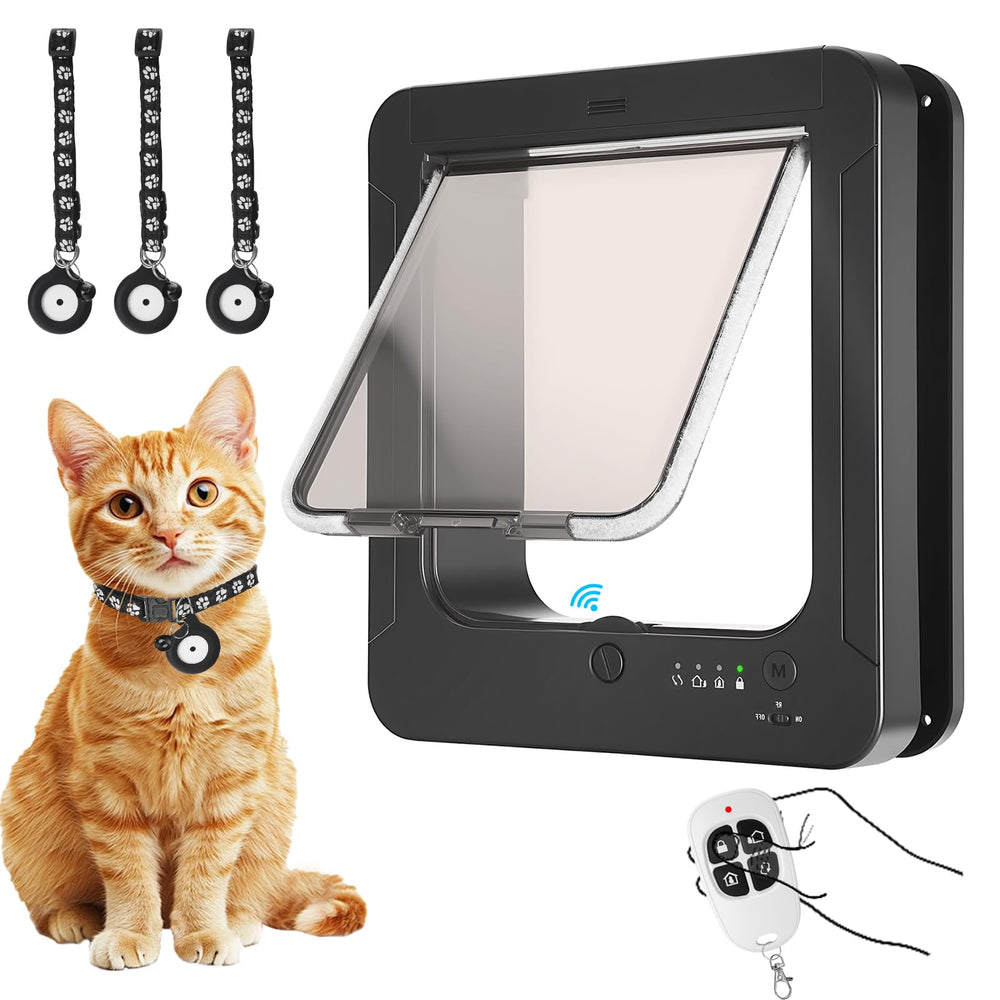 Dubcei puerta gato inteligente con sensor de collar para acceso seguro