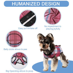 Due Felice pijama de recuperación para perro, detalle de tejido suave que se adapta al cuerpo.