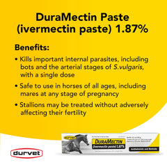 Duramectin etiqueta producto: instrucciones claras para uso oral en caballos.