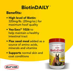 Durvet Biotin Daily con linaza para soporte del casco y crecimiento