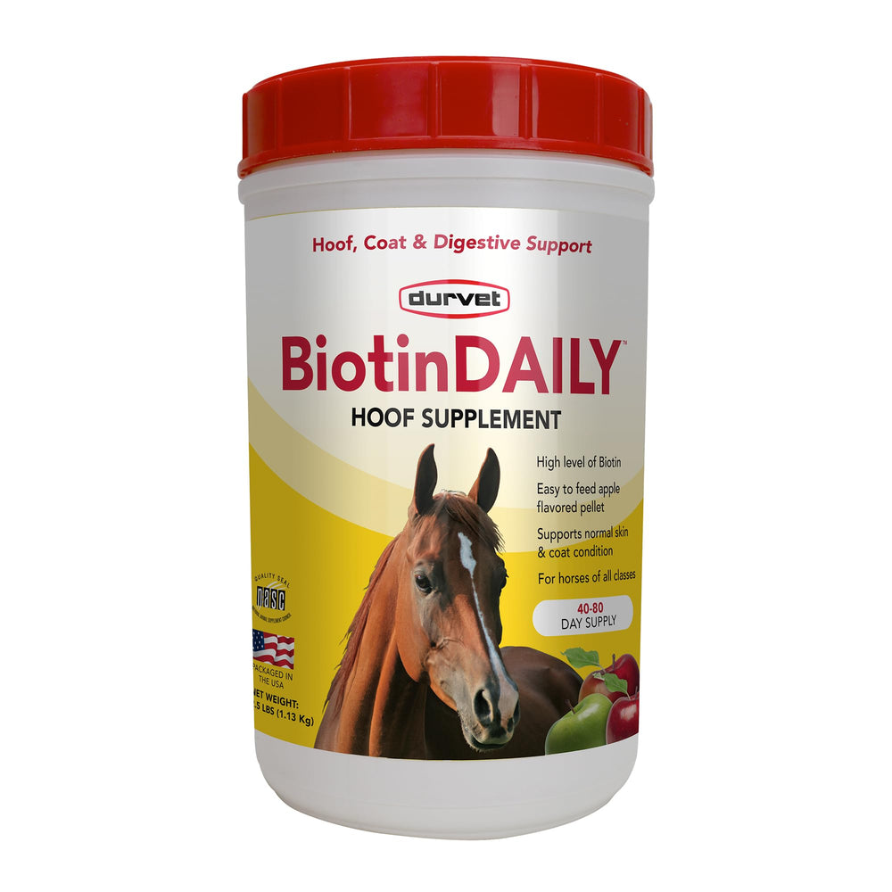 Durvet Biotin Daily pellets sabor manzana para caballos y cascos sanos
