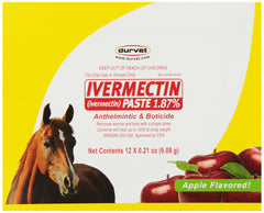 Durvet pasta ivermectina para caballos, desparasita con una sola dosis, sabor a manzana.