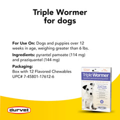 Durvet Triple Wormer presentación para cachorros y perros pequeños