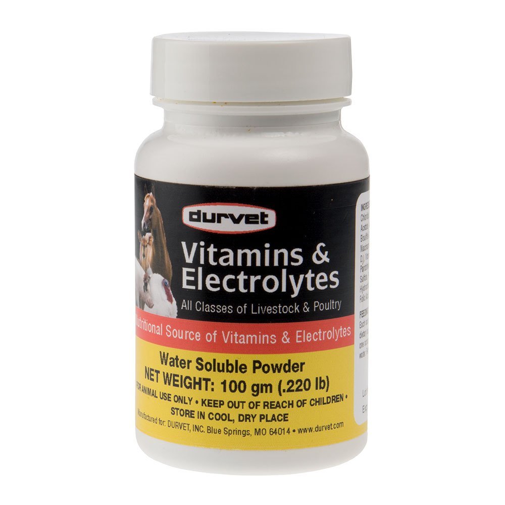 Durvet vitaminas y electrolitos en frasco para ganado y aves, apoyo diario de nutrientes