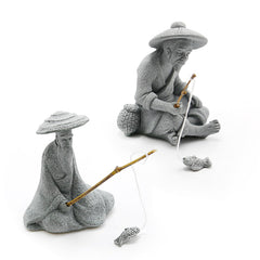 DUZFOREI: figura de pescador miniatura, resistente para ambientes marinos.