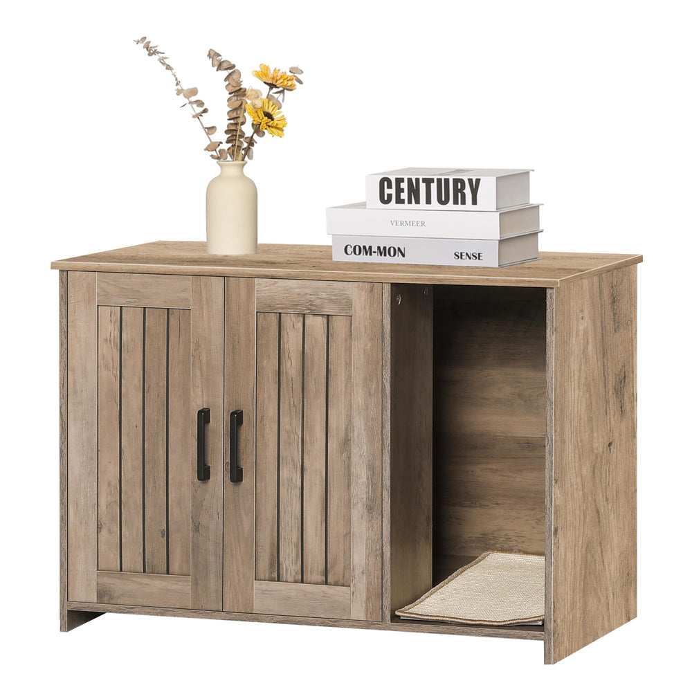 Dwanton caja-arena-oculta-mueble: refugio limpio que oculta la arena.