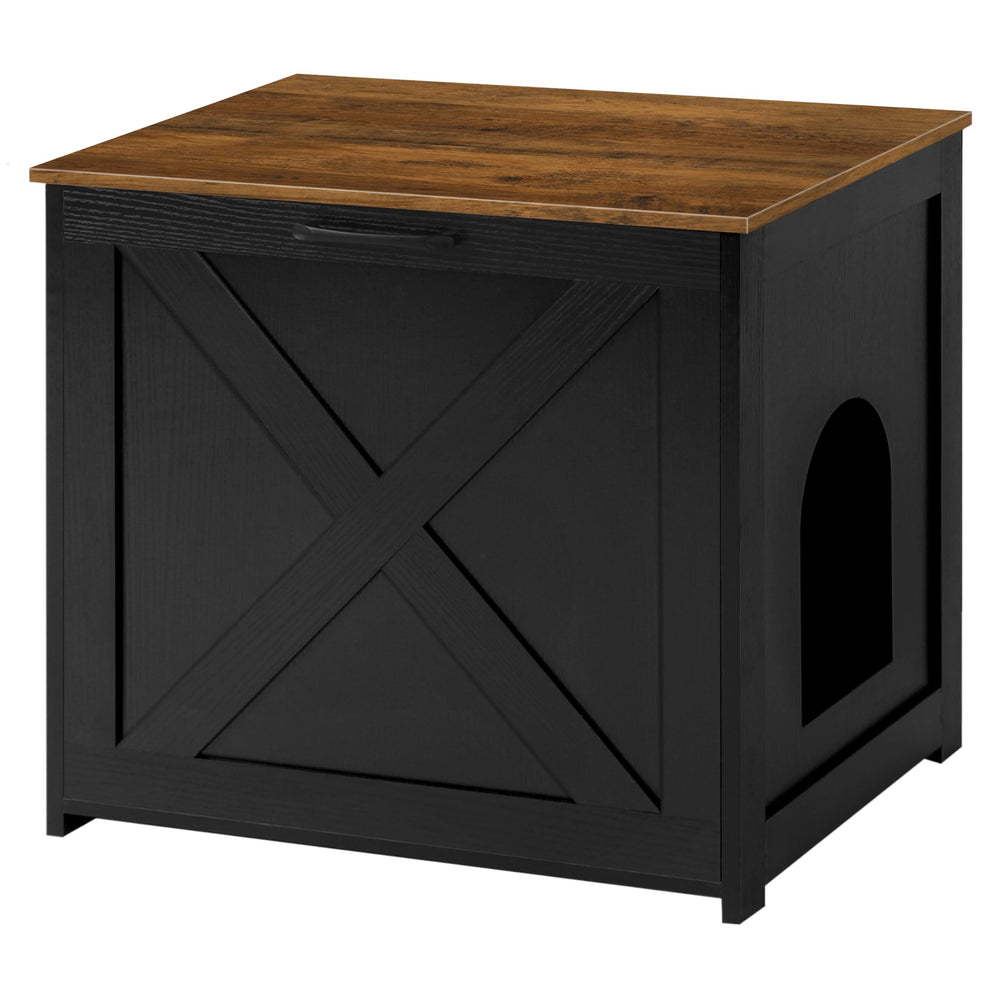 Dwanton caja-litter mueble-oculta-frente: diseño elegante que oculta la caja de arena.