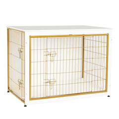 Dwanton jaula para perros con doble puertas, ideal como mueble auxiliar en sala.