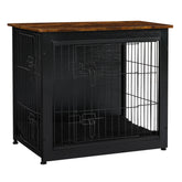 Dwanton jaula para perro con mueble de madera, ideal como mesa decorativa.