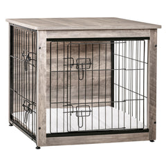 Dwanton jaula con puerta doble, mueble resistente para perros en sala