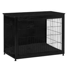 Dwanton jaula perro mueble con puertas dobles, acceso cómodo y seguro para mascotas
