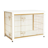 DWANTON jaula para perros con puertas dobles, estable para uso en sala